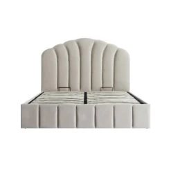 Hana Ottoman Storage Bed, Warm Stone Velvet -Daals Store JAH 020 STONE VEL WB2