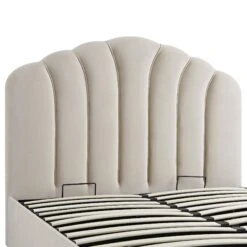 Hana Ottoman Storage Bed, Warm Stone Velvet -Daals Store JAH 020 STONE VEL detail1