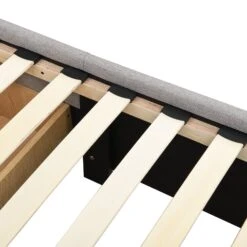 Weston Buttoned Wing Back Upholstered 2-Drawer Storage Bed (Grey Fabric) -Daals Store JAH 03 GREYFAB detail5