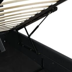 Buxton Faux Leather End Opening Ottoman Storage Bed Frame With Multi-colour LED Light Strip (Black PU) 18 Buxton Faux Leather End Opening Ottoman Storage Bed Frame With Multi-colour LED Light Strip (Black PU) -Daals Store JAH 04 BLACKPU detail2