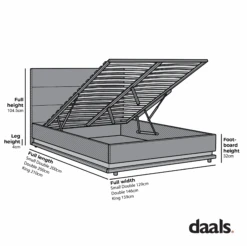 Buxton Faux Leather End Opening Ottoman Storage Bed Frame With Muti-colour LED Light Strip (White PU) 15 Buxton Faux Leather End Opening Ottoman Storage Bed Frame With Muti-colour LED Light Strip (White PU) -Daals Store JAH 04 CHART 1