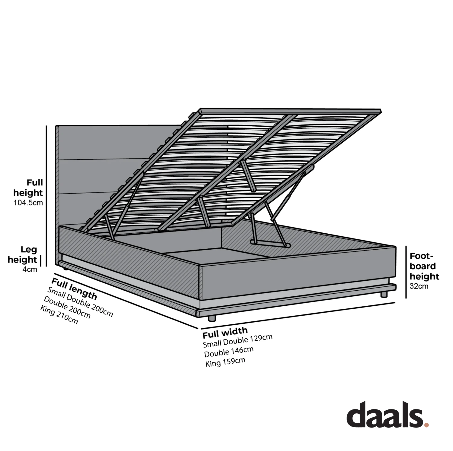 Buxton Faux Leather End Opening Ottoman Storage Bed Frame With Multi-colour LED Light Strip (Black PU) 5 Buxton Faux Leather End Opening Ottoman Storage Bed Frame With Multi-colour LED Light Strip (Black PU) - Image 5