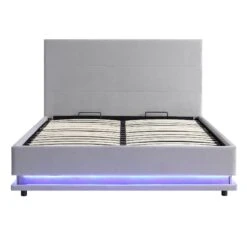 Buxton End Opening Ottoman Storage Bed Frame With Multi-colour LED Light Strip (Light Grey Velvet) 14 Buxton End Opening Ottoman Storage Bed Frame With Multi-colour LED Light Strip (Light Grey Velvet) -Daals Store JAH 04 LIGHTGREYVEL WB1