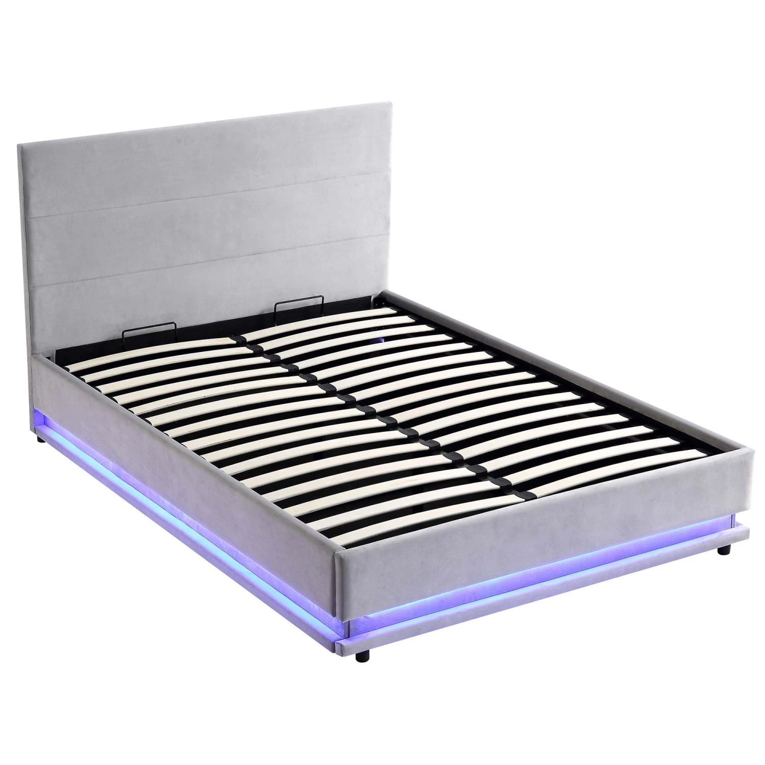 Buxton End Opening Ottoman Storage Bed Frame With Multi-colour LED Light Strip (Light Grey Velvet) 7 Buxton End Opening Ottoman Storage Bed Frame With Multi-colour LED Light Strip (Light Grey Velvet) - Image 7