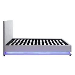 Buxton End Opening Ottoman Storage Bed Frame With Multi-colour LED Light Strip (Light Grey Velvet) 18 Buxton End Opening Ottoman Storage Bed Frame With Multi-colour LED Light Strip (Light Grey Velvet) -Daals Store JAH 04 LIGHTGREYVEL WB4