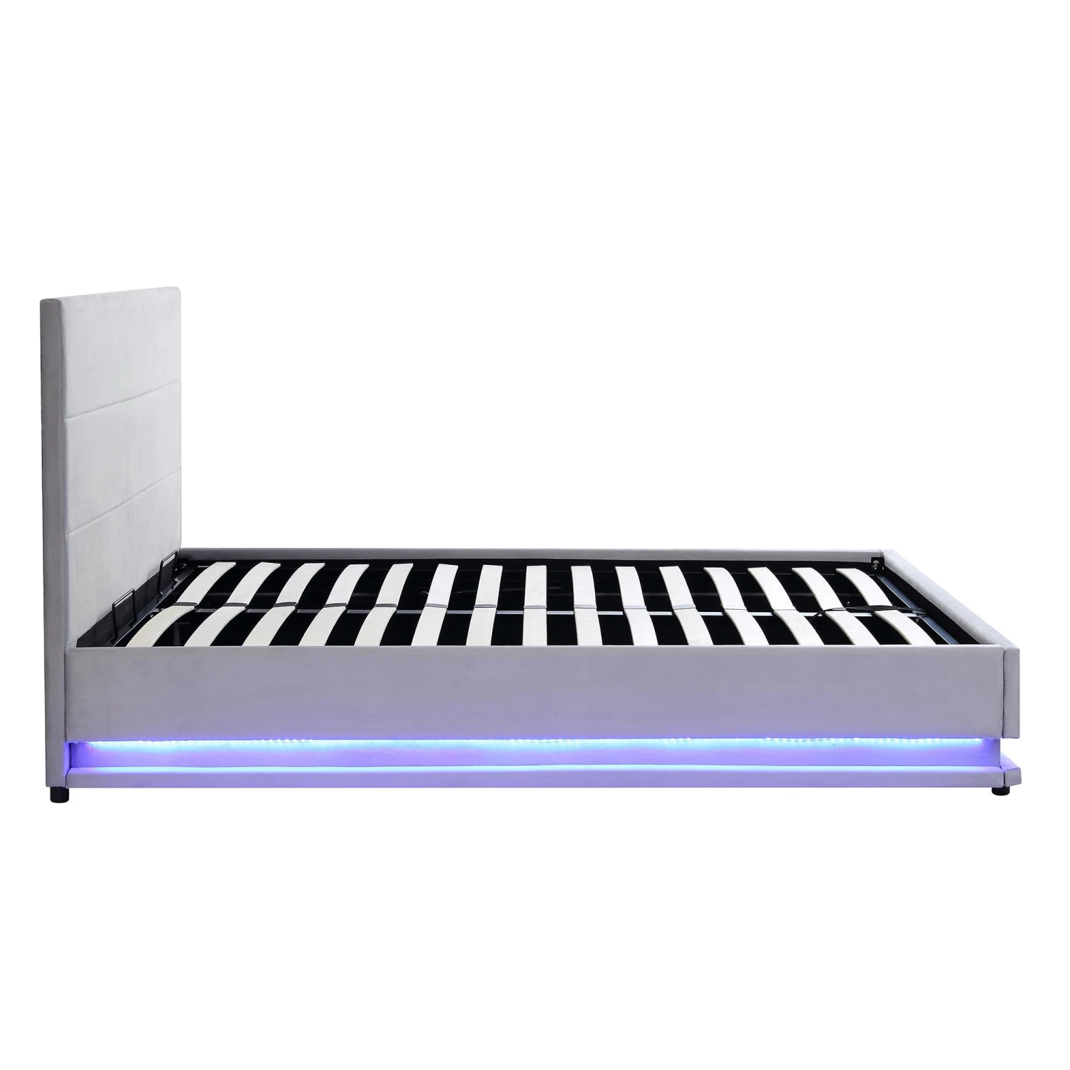 Buxton End Opening Ottoman Storage Bed Frame With Multi-colour LED Light Strip (Light Grey Velvet) 8 Buxton End Opening Ottoman Storage Bed Frame With Multi-colour LED Light Strip (Light Grey Velvet) - Image 8