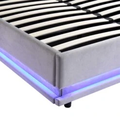 Buxton End Opening Ottoman Storage Bed Frame With Multi-colour LED Light Strip (Light Grey Velvet) 20 Buxton End Opening Ottoman Storage Bed Frame With Multi-colour LED Light Strip (Light Grey Velvet) -Daals Store JAH 04 LIGHTGREYVEL detail2