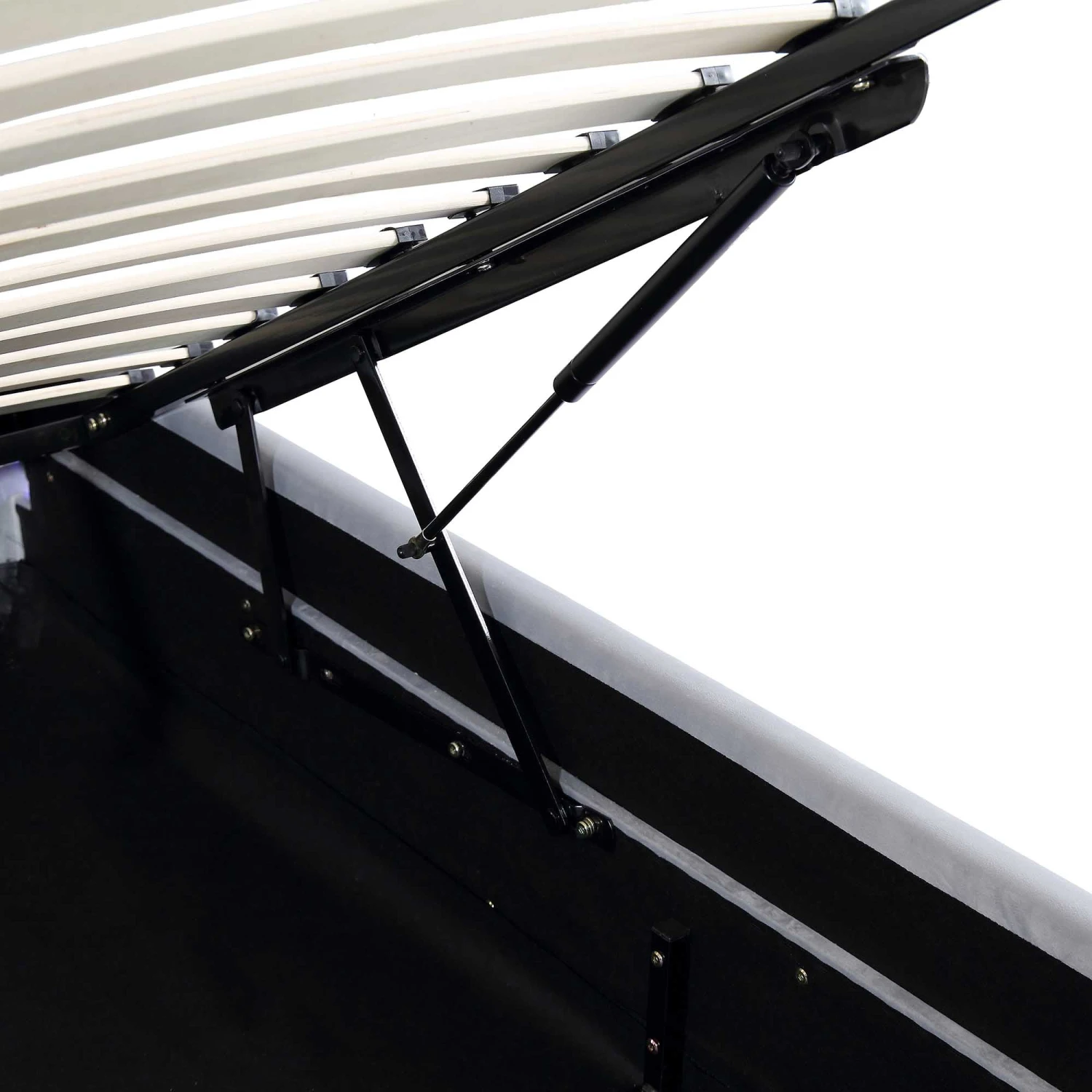 Buxton End Opening Ottoman Storage Bed Frame With Multi-colour LED Light Strip (Light Grey Velvet) 11 Buxton End Opening Ottoman Storage Bed Frame With Multi-colour LED Light Strip (Light Grey Velvet) - Image 11