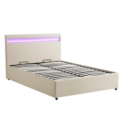 Pimlico End Opening Ottoman Storage Bed Frame With Multi-colour LED Headboard (Beige Fabric) 18 Pimlico End Opening Ottoman Storage Bed Frame With Multi-colour LED Headboard (Beige Fabric) -Daals Store JAH 05 BEIGEFAB GIF