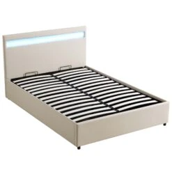 Pimlico End Opening Ottoman Storage Bed Frame With Multi-colour LED Headboard (Beige Fabric) 21 Pimlico End Opening Ottoman Storage Bed Frame With Multi-colour LED Headboard (Beige Fabric) -Daals Store JAH 05 BEIGEFAB WB3