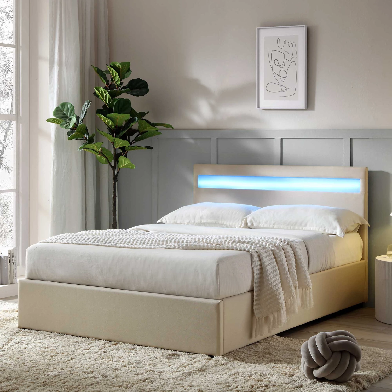 Pimlico End Opening Ottoman Storage Bed Frame With Multi-colour LED Headboard (Beige Fabric) 1 Pimlico End Opening Ottoman Storage Bed Frame With Multi-colour LED Headboard (Beige Fabric)