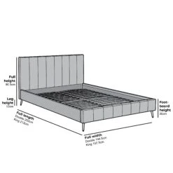 Sylvie Velvet Upholstered Bed Frame With Golden Chrome Legs, Champagne Velvet -Daals Store JAH 06 CHART 3