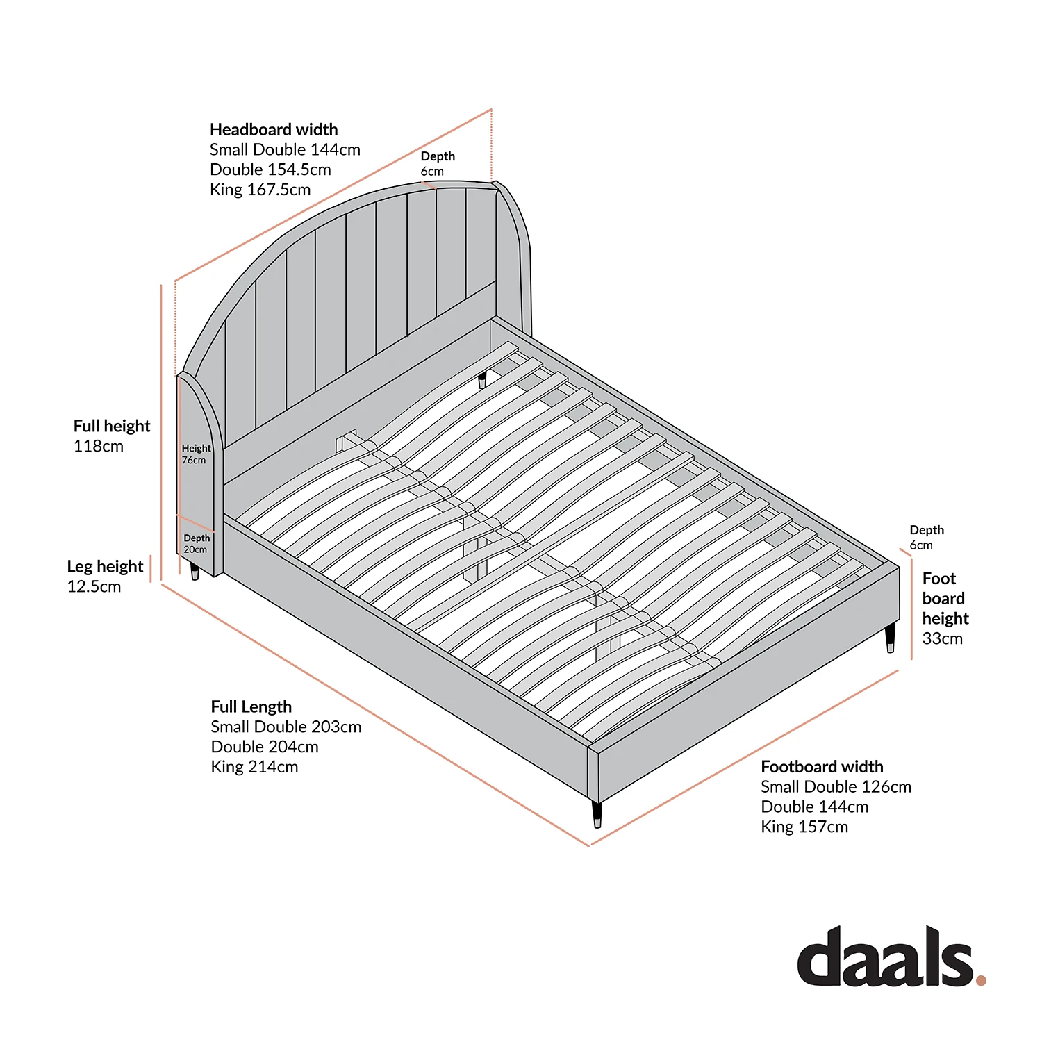 Eleanor White Boucle Upholstered Bed Frame With Domed Headboard 6 Eleanor White Boucle Upholstered Bed Frame With Domed Headboard - Image 6