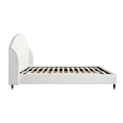 Eleanor White Boucle Upholstered Bed Frame With Domed Headboard 20 Eleanor White Boucle Upholstered Bed Frame With Domed Headboard -Daals Store JAH 08 ECRU BOU WB4