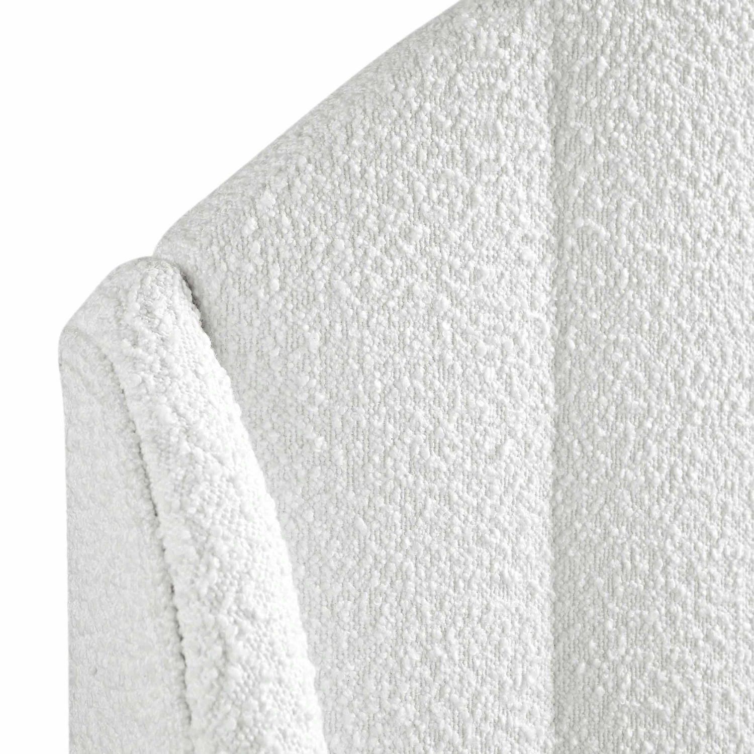 Eleanor White Boucle Upholstered Bed Frame With Domed Headboard 11 Eleanor White Boucle Upholstered Bed Frame With Domed Headboard - Image 11