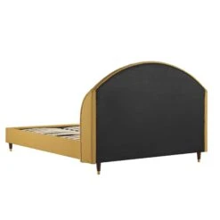 Eleanor Sunflower Yellow Fabric Upholstered Bed Frame With Domed Headboard -Daals Store JAH 08 SUN FAB WB5