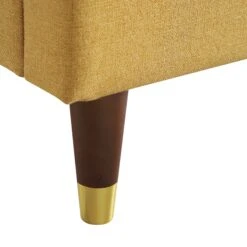 Eleanor Sunflower Yellow Fabric Upholstered Bed Frame With Domed Headboard -Daals Store JAH 08 SUN FAB detail2