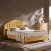 Eleanor Sunflower Yellow Fabric Upholstered Bed Frame With Domed Headboard 23 Eleanor Sunflower Yellow Fabric Upholstered Bed Frame With Domed Headboard -Daals Store JAH 08 SUN FAB main
