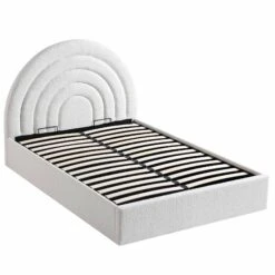 Archer White Boucle Ottoman Storage Bed -Daals Store JAH 09 ECRUBOUCLE WB3