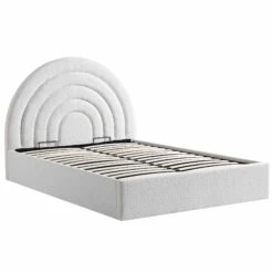Archer White Boucle Ottoman Storage Bed -Daals Store JAH 09 ECRUBOUCLE WB4