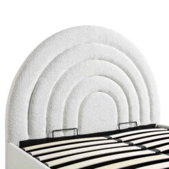 Archer White Boucle Ottoman Storage Bed -Daals Store JAH 09 ECRUBOUCLE detail1