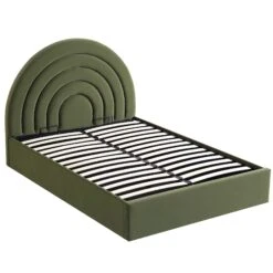 Archer Moss Green Velvet Ottoman Storage Bed -Daals Store JAH 09 MOSSGREEN WB3
