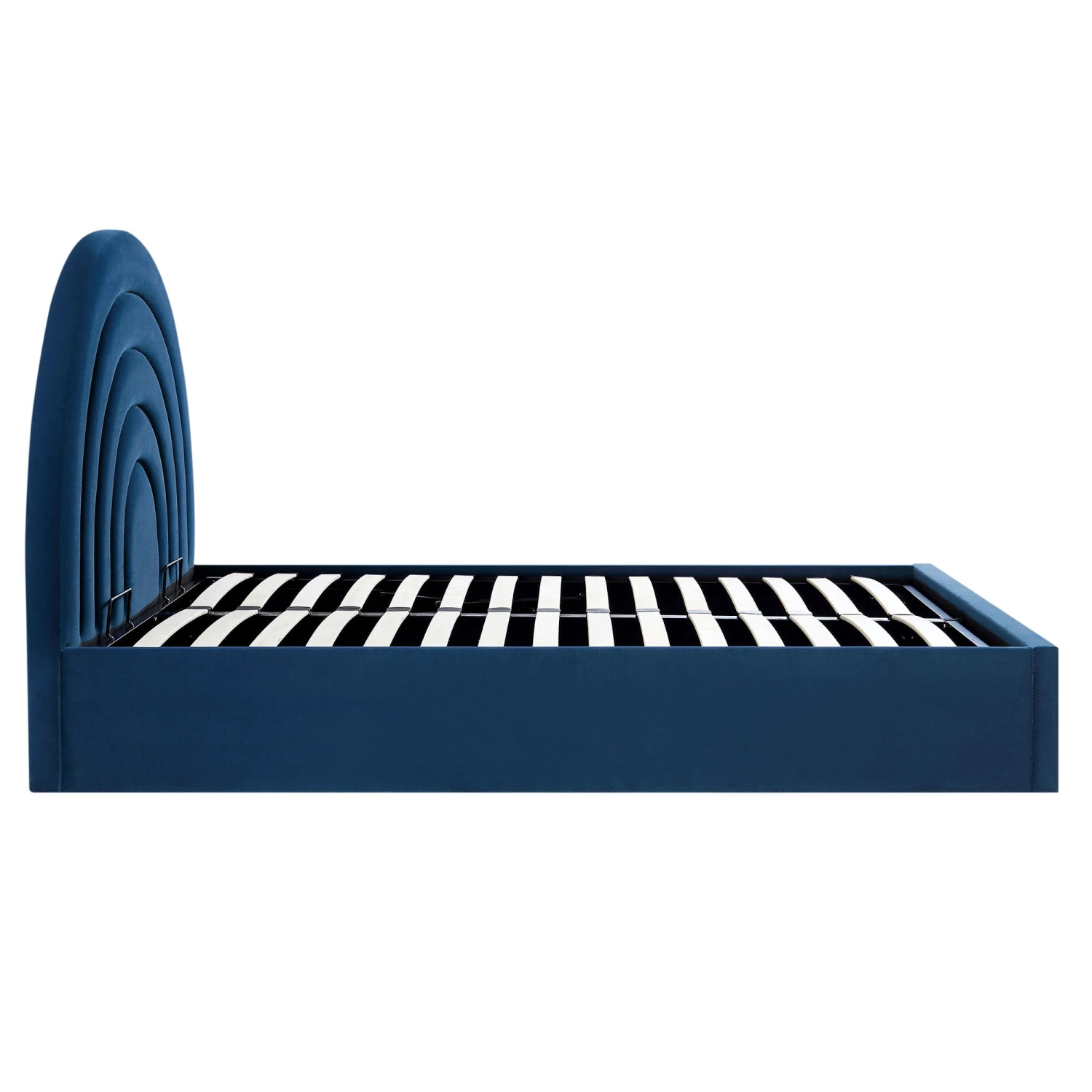 Archer Navy Blue Velvet Ottoman Storage Bed 7 Archer Navy Blue Velvet Ottoman Storage Bed - Image 7