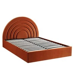 Archer Rust Velvet Ottoman Storage Bed 18 Archer Rust Velvet Ottoman Storage Bed -Daals Store JAH 09 RUSTVEL WB1