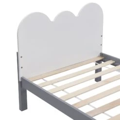 Hedwig Wooden Cloud Headboard Kid's Single Bed 15 Hedwig Wooden Cloud Headboard Kid's Single Bed -Daals Store JIN 018 WHITE detail1