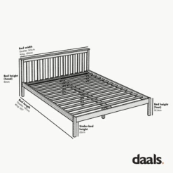 Linnelle Solid Wood Bed Frame In Grey -Daals Store JIN 02 CHART