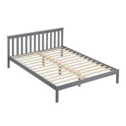 Linnelle Solid Wood Bed Frame In Grey -Daals Store JIN 02 GREY WB1