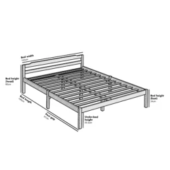 Curran Solid Wood Bed Frame In White UK Sizes -Daals Store JIN 05 D CHART