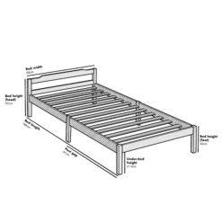 Curran Solid Wood Bed Frame In White UK Sizes -Daals Store JIN 05 S CHART