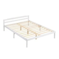 Curran Solid Wood Bed Frame In White UK Sizes -Daals Store JIN 05 WHITE D WB1