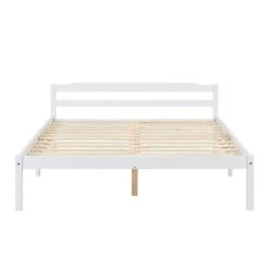Curran Solid Wood Bed Frame In White UK Sizes -Daals Store JIN 05 WHITE D WB2