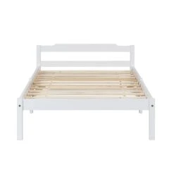 Curran Solid Wood Bed Frame In White UK Sizes -Daals Store JIN 05 WHITE S WB2