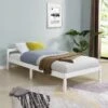 Curran Solid Wood Bed Frame In White UK Sizes 33 Curran Solid Wood Bed Frame In White UK Sizes -Daals Store JIN 05 WHITE S main