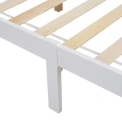 Curran Solid Wood Bed Frame In White UK Sizes -Daals Store JIN 05 WHITE detail2