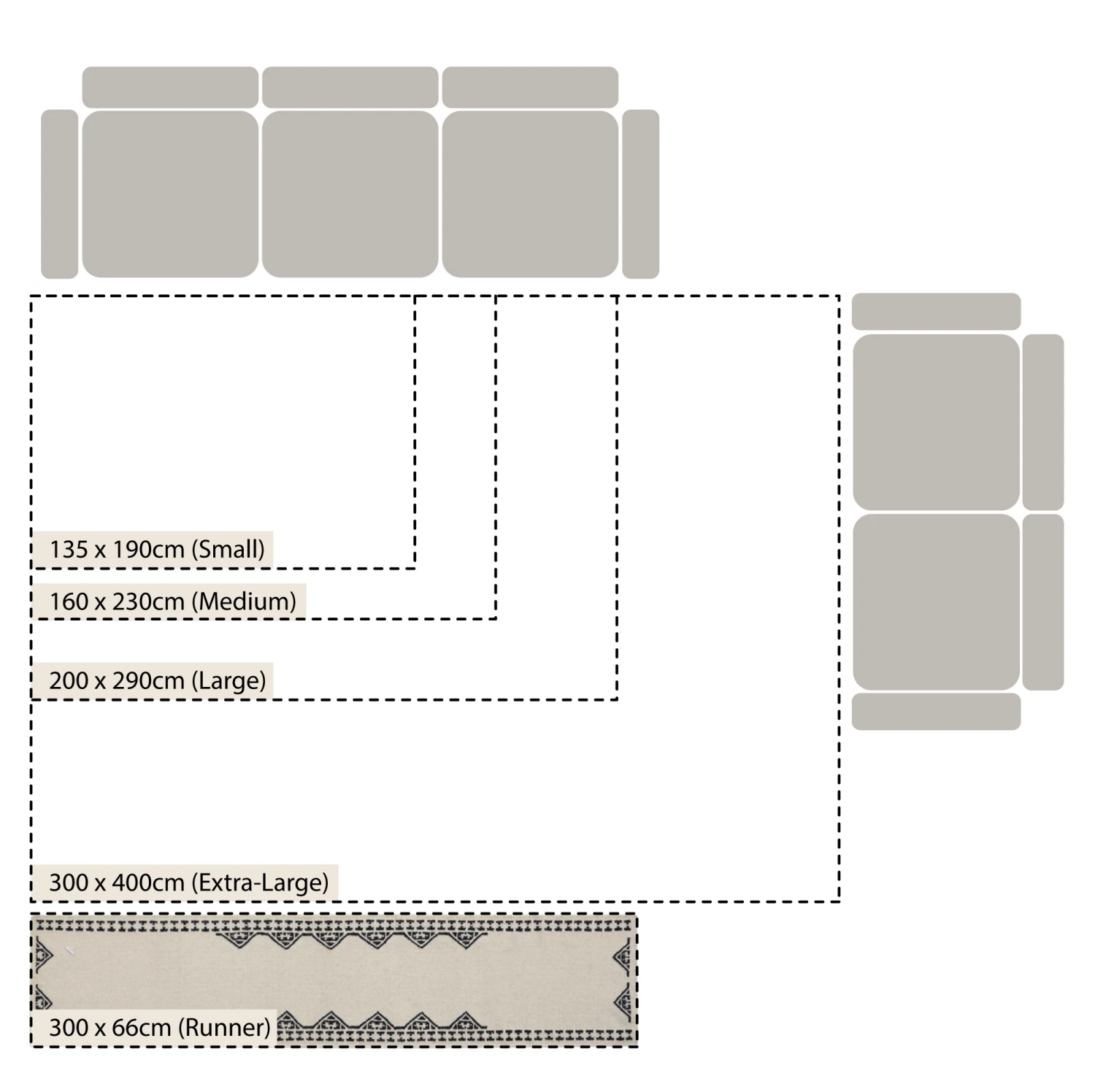 Atlan Cream & Black Handwoven Wool Runner 3 Atlan Cream & Black Handwoven Wool Runner - Image 3