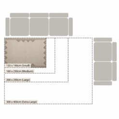 Atlan Cream & Taupe Handwoven Wool Rug -Daals Store KI ATLAN RUG TAUPE CHART