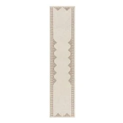 Atlan Cream & Taupe Handwoven Wool Runner