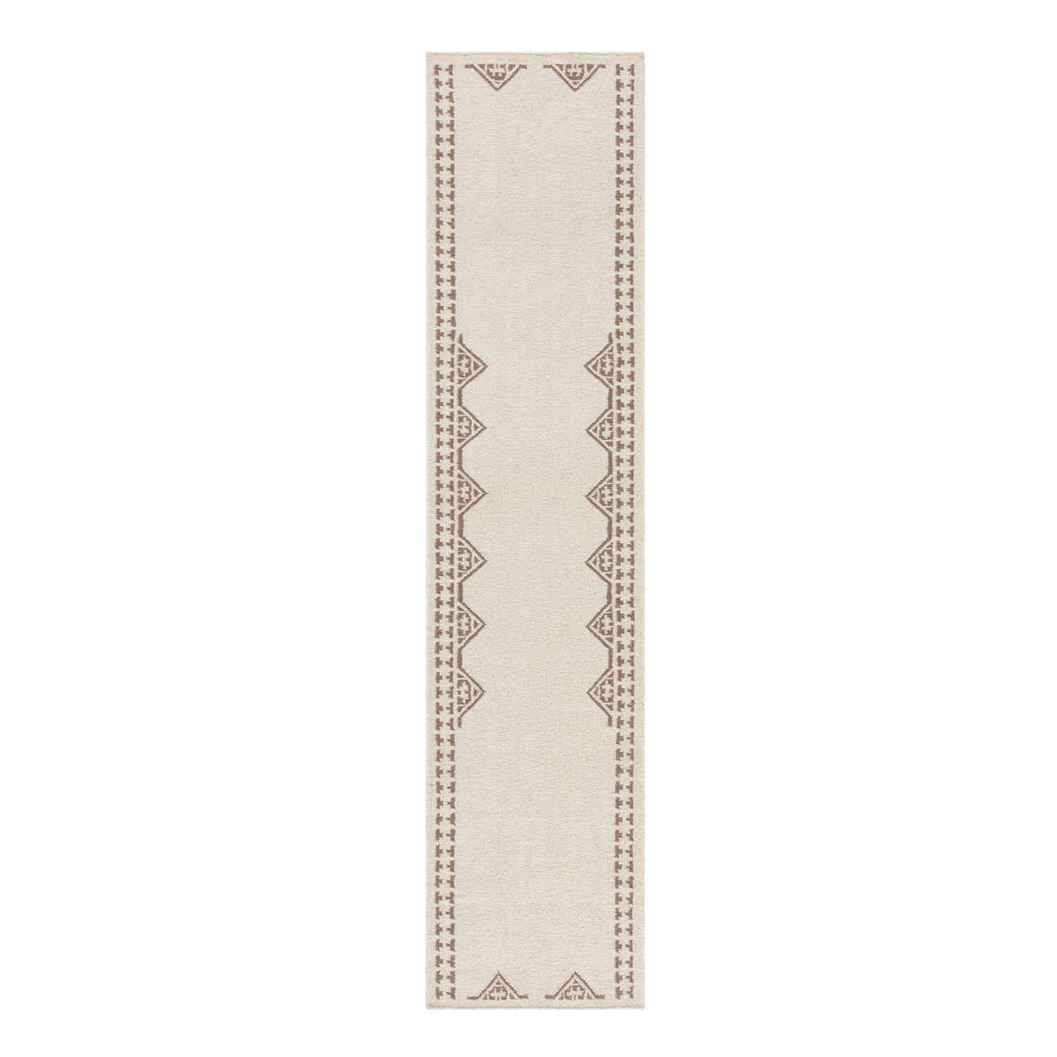 Atlan Cream & Taupe Handwoven Wool Runner 1 Atlan Cream & Taupe Handwoven Wool Runner
