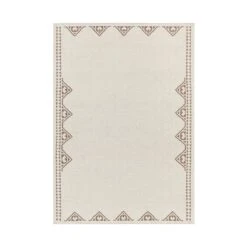 Atlan Cream & Taupe Handwoven Wool Rug