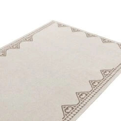 Atlan Cream & Taupe Handwoven Wool Rug -Daals Store KI ATLAN RUG TAUPE detail1