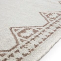 Atlan Cream & Taupe Handwoven Wool Rug -Daals Store KI ATLAN RUG TAUPE detail2
