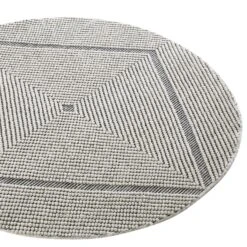 Avanti Handwoven Salt And Pepper Diamond Bobble Wool Round Rug -Daals Store KI AVANTI ROUND DIAM detail1