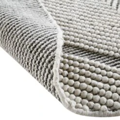 Avanti Handwoven Salt And Pepper Diamond Bobble Wool Round Rug -Daals Store KI AVANTI ROUND DIAM detail4