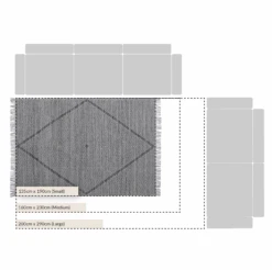 Avanti Handwoven Salt And Pepper Diamond Bobble Wool Rug 13 Avanti Handwoven Salt And Pepper Diamond Bobble Wool Rug -Daals Store KI AVANTI RUG DIAM CHART