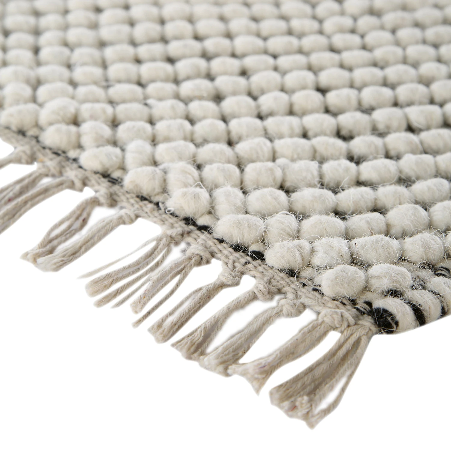 Avanti Handwoven Salt And Pepper Diamond Bobble Wool Rug 8 Avanti Handwoven Salt And Pepper Diamond Bobble Wool Rug - Image 8