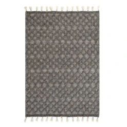 Avanti Handwoven Warm Grey Diamond Bobble Wool Rug